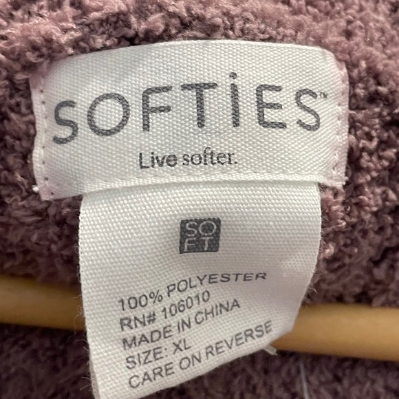 Softies Waffle Marshmallow V-Neck Luxe Lounge Set Driftwood Color Cozy Relaxed - Picture 4 of 7